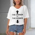 The Owner Of The Boner Women's Bat Sleeves V-Neck Blouse