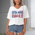 Ultra Maga And Proud Of It A Ultra Maga And Proud Of It V4 Women's Bat Sleeves V-Neck Blouse