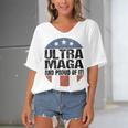 Ultra Maga And Proud Of It V19 Women's Bat Sleeves V-Neck Blouse