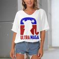 Ultra Maga And Proud Of It V2 Women's Bat Sleeves V-Neck Blouse