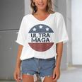 Ultra Maga And Proud Of It V24 Women's Bat Sleeves V-Neck Blouse