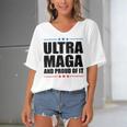 Ultra Maga And Proud Of It V25 Women's Bat Sleeves V-Neck Blouse