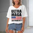 Ultra Maga And Proud Of It V9 Women's Bat Sleeves V-Neck Blouse