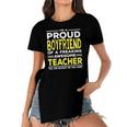 Im A Proud Boyfriend Of A Freaking Awesome Teacher Women's Short Sleeves T-shirt With Hem Split