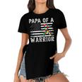 Papa Of A Warrior Autism Awareness For Mom Dad Kids Youth Women's Short Sleeves T-shirt With Hem Split