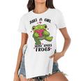 Cute Frog Just A Girl Who Loves Frogs Funny Frog Lover Gift For Girl Frog Lover Women's Short Sleeves T-shirt With Hem Split