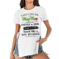 Maymay Grandma Gift They Call Me Maymay Because Partner In Crime Women's Short Sleeves T-shirt With Hem Split