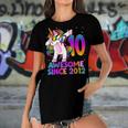10 Year Old Unicorn Dabbing 10Th Birthday Girl Unicorn Party V3 Women's Short Sleeves T-shirt With Hem Split