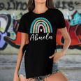 Abuela Rainbow Gifts For Women Family Matching Birthday Women's Short Sleeves T-shirt With Hem Split