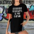 Assisting Teachers Is My Cardio Teachers Aide Women's Short Sleeves T-shirt With Hem Split Assisting Teachers Is My Cardio Teachers Aide Women's Short Sleeves T-shirt With Hem Split