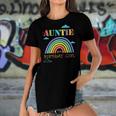 Auntie Of The Birthday Girl Rainbow Theme Matching Family Women's Short Sleeves T-shirt With Hem Split