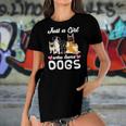 Dog Lover Women Animal Lover Just A Girl Who Loves Dogs Women's Short Sleeves T-shirt With Hem Split