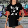 Forty Squad Forty Af Dad Mom 40Th Birthday Matching Outfits Women's Short Sleeves T-shirt With Hem Split
