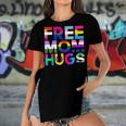 Free Mom Hugs Rainbow Lgbtq Lgbt Pride Month Women's Short Sleeves T-shirt With Hem Split