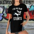 I Do My Own Stunts Get Well Funny Horse Riders Animal Women's Short Sleeves T-shirt With Hem Split