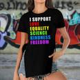 I Support Lgbtq Love Equality Gay Pride Rainbow Proud Ally Women's Short Sleeves T-shirt With Hem Split