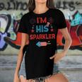 Im His Sparkler 4Th Of July Fireworks Matching Couples Women's Short Sleeves T-shirt With Hem Split