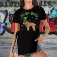 Irish Girl Leprechaun Poodle Dog St Patricks Day Kids Women's Short Sleeves T-shirt With Hem Split