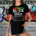 Junenth Womens Black Queen Nutritional Facts Freedom Day Women's Short Sleeves T-shirt With Hem Split