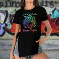 Just A Girl Who Loves Tigers Retro Vintage Rainbow Graphic Women's Short Sleeves T-shirt With Hem Split