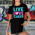 Live Love Cheer Funny Cheerleading Lover Quote Cheerleader V2 Women's Short Sleeves T-shirt With Hem Split