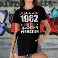 Made 1962 Floral 60 Years Old Family 60Th Birthday 60 Years Women's Short Sleeves T-shirt With Hem Split