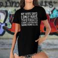 Mens My Wife Says I Only Have Two Faults Christmas Gift Women's Short Sleeves T-shirt With Hem Split