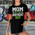 Mom Of The Birthday Boy Soccer Player Vintage Retro Women's Short Sleeves T-shirt With Hem Split