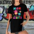 Mom Of The Little Monster Family Matching Birthday Son Women's Short Sleeves T-shirt With Hem Split