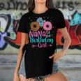 Nana Of The Birthday Girl Donut Party Family Matching Women's Short Sleeves T-shirt With Hem Split