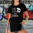 Panda Lovers Life Is Better With A Panda Bear Women's Short Sleeves T-shirt With Hem Split