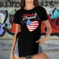 Patriotic And Pregnant 4Th Of July Pregnancy Announcement Women's Short Sleeves T-shirt With Hem Split