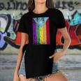Puerto Rico Gay Pride Rainbow Flag Women's Short Sleeves T-shirt With Hem Split