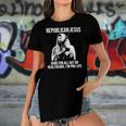 Republican Jesus Guns For All But No Healthcare I’M Pro-Life Women's Short Sleeves T-shirt With Hem Split