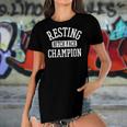 Resting Bitch Face Champion Womans Girl Funny Girly Humor Women's Short Sleeves T-shirt With Hem Split