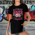 Retired 2022 Shirt Retirement Gifts For Women 2022 Cute Pink Women's Short Sleeves T-shirt With Hem Split