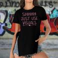 Special Education Teacher Sped Funny Shhh Just Use Visuals Women's Short Sleeves T-shirt With Hem Split