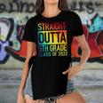 Straight Outta 5Th Grade Class Of 2022 Graduation Rainbow Women's Short Sleeves T-shirt With Hem Split