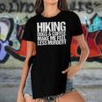Womens Hiking Dogs And Coffee Make Me Feel Less Murdery Funny Women's Short Sleeves T-shirt With Hem Split