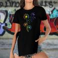 Womens Just Dandelion Butterfly Breathe Rainbow Flowers Dragonfly Women's Short Sleeves T-shirt With Hem Split