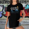 Womens Life Is Better In Flip Flops Beach Lover Summer Beach Bum Women's Short Sleeves T-shirt With Hem Split