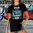 Womens Mom Of The Birthday Boy Matching Family Video Gamer Party Women's Short Sleeves T-shirt With Hem Split