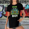 Womens Mom Of The Birthday Boy Matching Video Gamer Birthday Party Women's Short Sleeves T-shirt With Hem Split