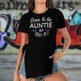 Womens Soon To Be Auntie Est2022 Pregnancy Announcement Gift Women's Short Sleeves T-shirt With Hem Split