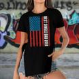 Womens Us Flag Best Single Dad Ever 4Th Of July American Patriotic Women's Short Sleeves T-shirt With Hem Split