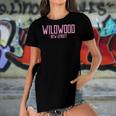 Womens Wildwood New Jersey Nj Vintage Text Pink Print Women's Short Sleeves T-shirt With Hem Split