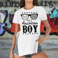 All American Boy 4Th Of July Boys Kids Sunglasses Family Women's Short Sleeves T-shirt With Hem Split