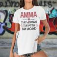Amma Grandma Gift Amma The Woman The Myth The Legend Women's Short Sleeves T-shirt With Hem Split