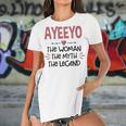 Ayeeyo Grandma Gift Ayeeyo The Woman The Myth The Legend Women's Short Sleeves T-shirt With Hem Split