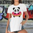 Cute Panda Bear Pandas Donut Sprinkles Women's Short Sleeves T-shirt With Hem Split